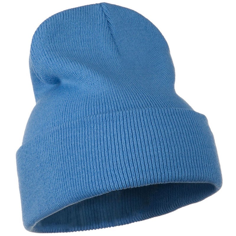 MG 12 Inch Long Knitted Beanie - Sky Blue OSFM W1 - Image 4